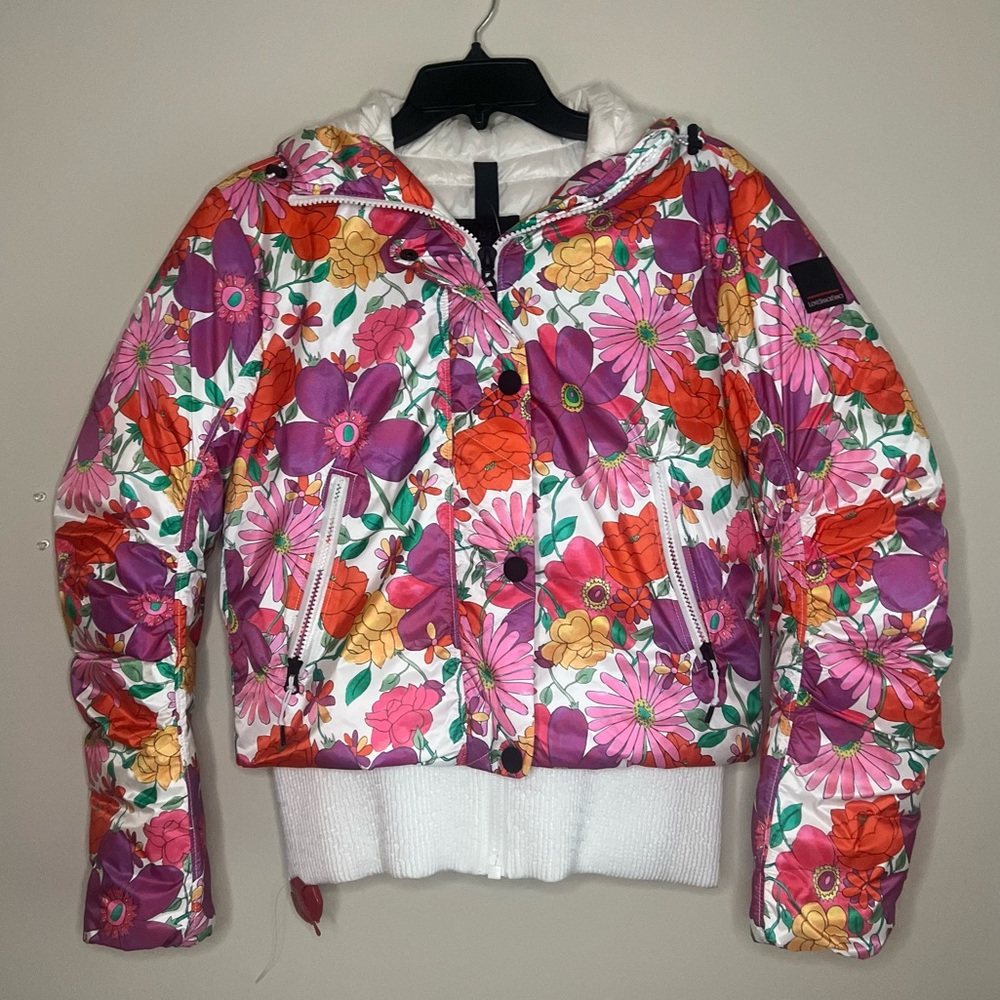 NWT Love Shack Fancy Bogner Sella D Puffer Jacket In Magenta Disco Light - Picture 2 of 14